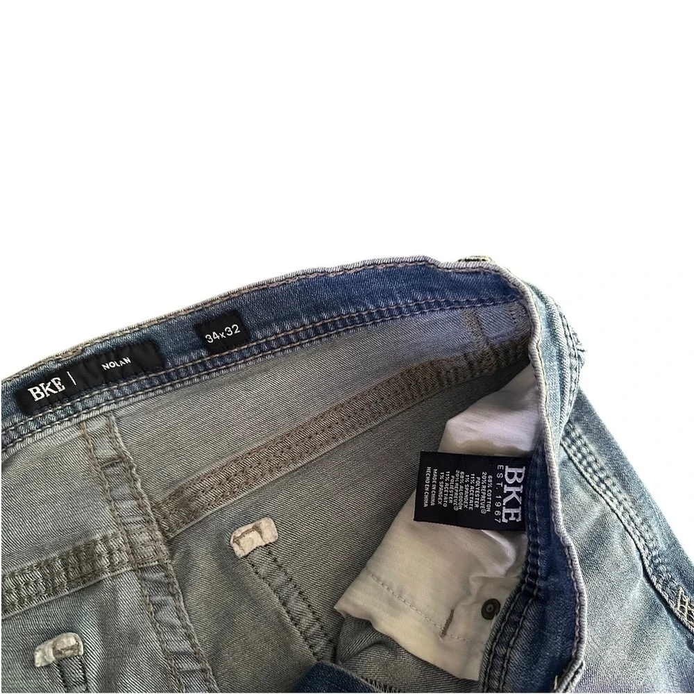 BKE Medium Wash Blue Stretch Nolan Straight Leg Jeans Men's 34x32